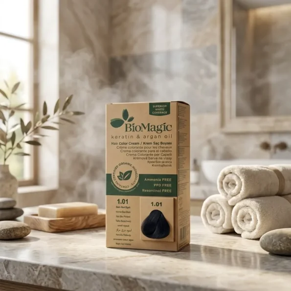 Vopsea de păr negru albăstrui fără amoniac, Biomagic 1.01 - Vopsea de par