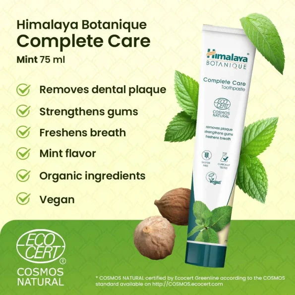 Pastă de dinți Botanique Complete Care, mentă, Himalaya, 75 ml
