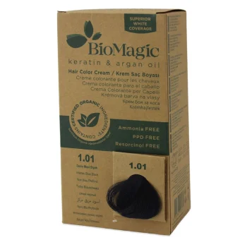 Vopsea păr negru albăstrui, fara amoniac, Biomagic 1.01, 250 g,