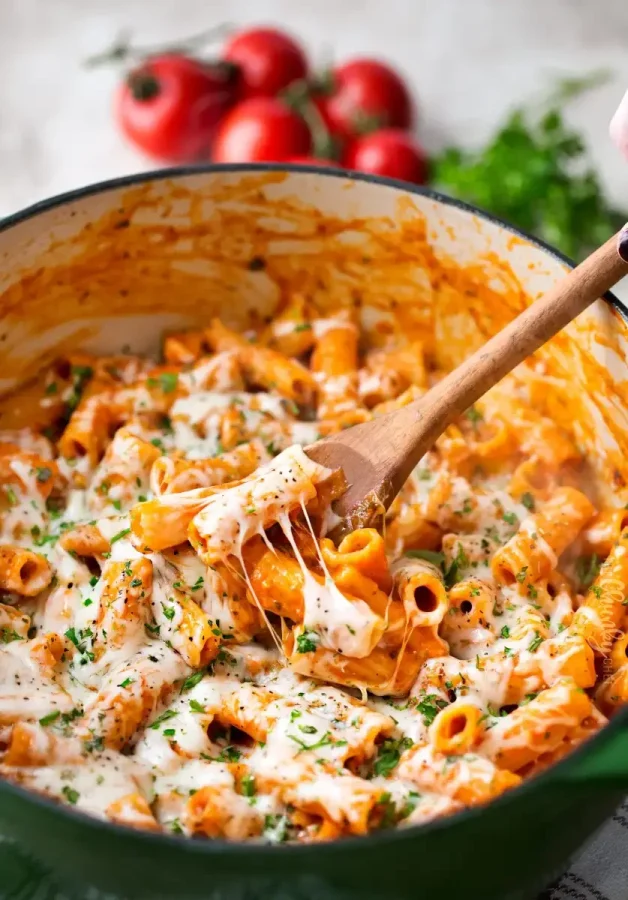Paste cu pui parmezan la un singur vas - gata în doar 30 de minute