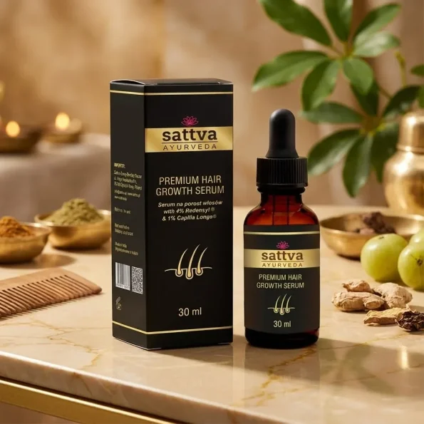 Serum premium pentru creșterea părului cu Redensyl, 30 ml, Sattva Ayurveda