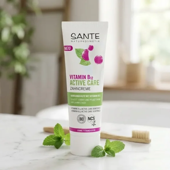 Pastă de dinți cu Vitamina B12 și fluor, 75 ml, Sante