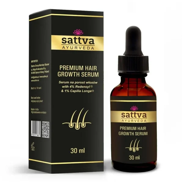 Serum premium pentru creșterea părului cu Redensyl, 30 ml, Sattva Ayurveda