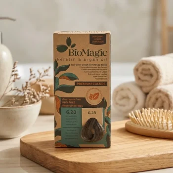 Vopsea de păr blond închis cenușiu perlat, nuanță 6.28, Biomagic, 170 ml - Vopsea de par