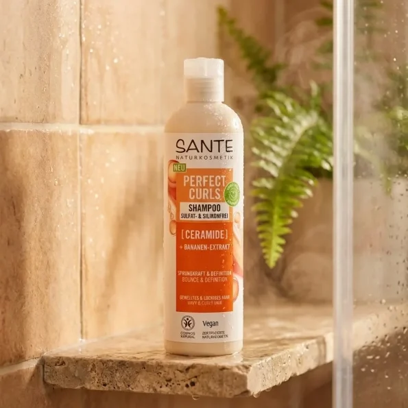 Șampon natural pentru păr ondulat cu ceramide, 250 ml, Sante