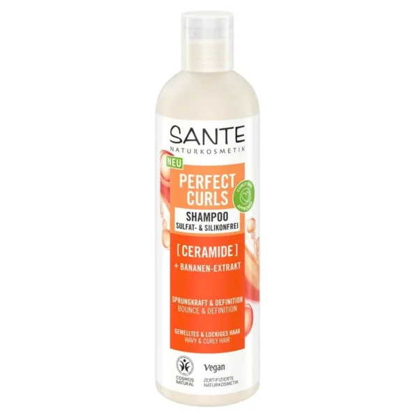 Șampon natural pentru păr ondulat cu ceramide, 250 ml, Sante