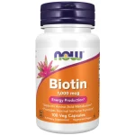 Biotina (Vitamina B7) 1000mcg, NOW Foods 100 Capsule vegetale