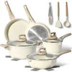 Set vase de gătit din granit bej cu inducție, 13 piese, Just Perfecto JL-31