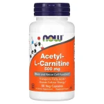 Acetyl-L-Carnitine 500 mg, NOW Foods, 50 Capsule vegane