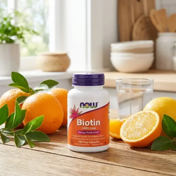 Biotina (Vitamina B7) 1000mcg, NOW Foods 100 Capsule vegetale