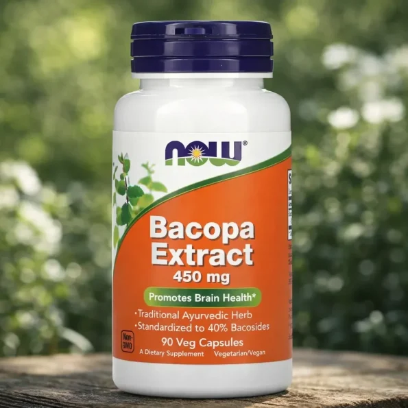 Extract de Bacopa 450 mg standardizat 40% Bacoside, NOW Foods, 90 capsule vegetale