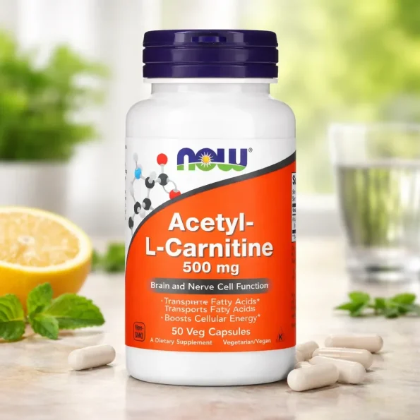 Acetyl-L-Carnitine 500 mg, NOW Foods, 50 Capsule vegane