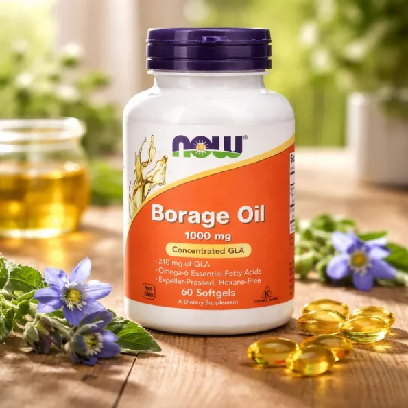 Ulei de Borage 1000mg cu GLA, 60 capsule moi, NOW Foods