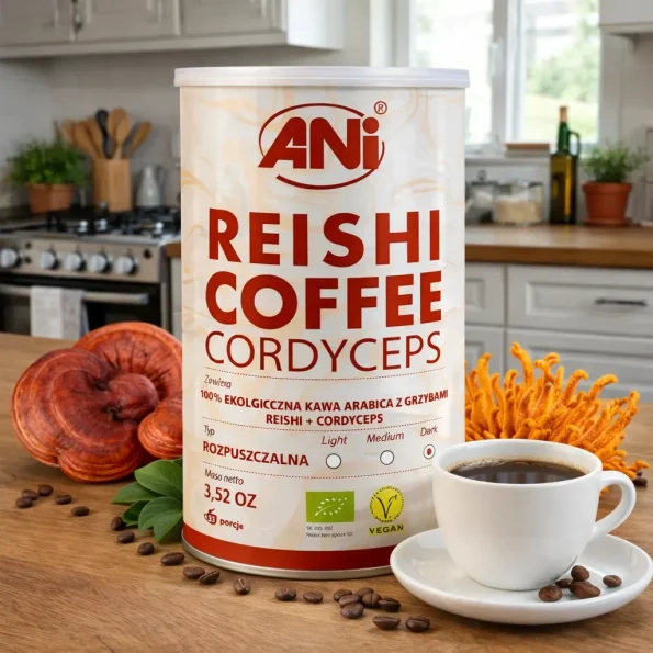 Cafea instant bio cu Reishi și Cordyceps, 100 g, ANI