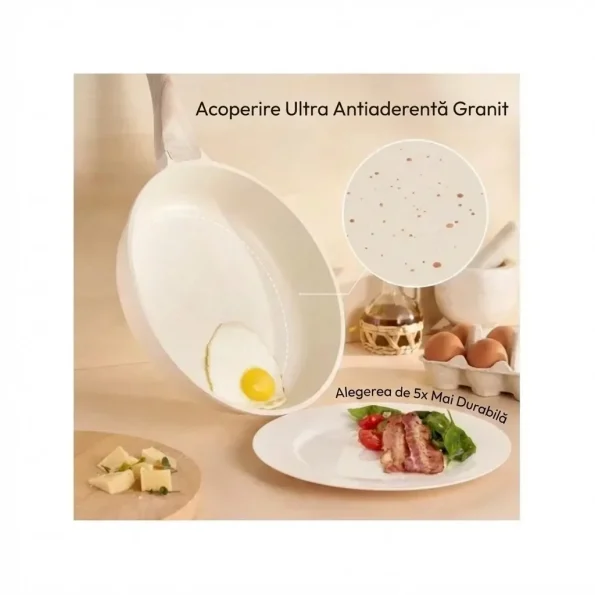 Set vase de gătit din granit bej cu inducție, 13 piese, Just Perfecto JL-31