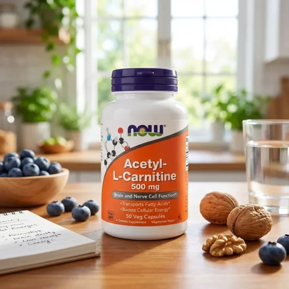 Acetyl-L-Carnitine 500 mg, NOW Foods, 50 Capsule vegane