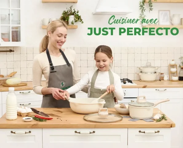 Set vase de gătit din granit bej cu inducție, 13 piese, Just Perfecto JL-31