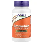 Bromelaină din ananas, 500mg, 60 capsule vegetale, NOW Foods