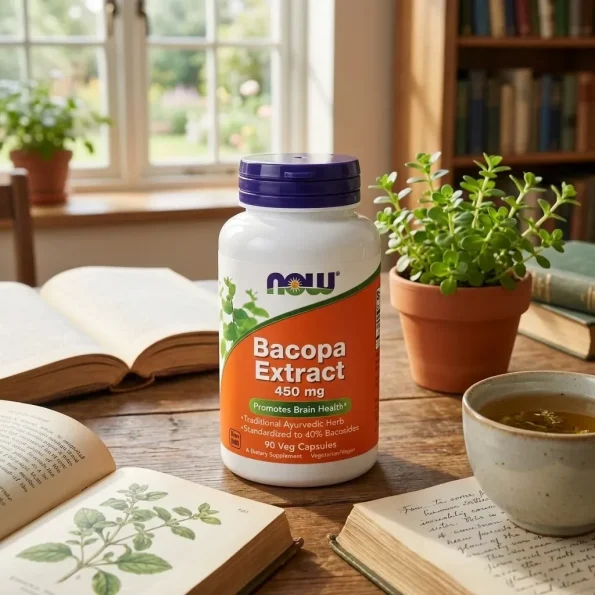 Extract de Bacopa 450 mg standardizat 40% Bacoside, NOW Foods, 90 capsule vegetale