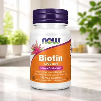 Biotina (Vitamina B7) 1000mcg, NOW Foods 100 Capsule vegetale