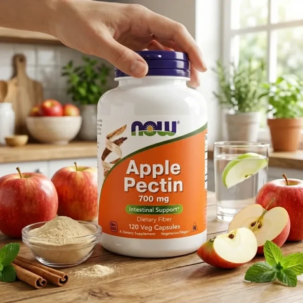 Pectină de mere 700 mg, NOW Foods Apple Pectin, 120 capsule vegetale