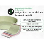 Set de oale inducție 21 piese, granit verde, ușor de curățat JUST PERFECTO JL-723 - Casa si Bucatarie