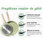 Set de oale inducție 21 piese, granit verde, ușor de curățat JUST PERFECTO JL-723 - Casa si Bucatarie
