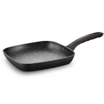 Tigaie grill cu strat granit negru 28 cm, corp aluminiu, Royalty Line RL-FGN28 Tigaie grill cu strat granit negru 28 cm, corp aluminiu, Royalty Line RL-FGN28
