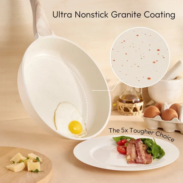 Set complet oale si cratite inductie granit ceramic bej, 21 piese, Just Perfecto JL-721 - Casa si Bucatarie