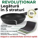 Set de oale pentru inducție cu înveliș din granit negru, 14 piese, Just Perfecto JL-889 - Casa si Bucatarie
