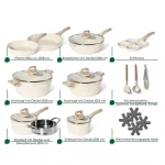 Set complet oale si cratite inductie granit ceramic bej, 21 piese, Just Perfecto JL-721 - Casa si Bucatarie