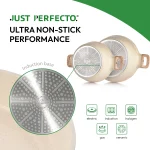 Set complet oale si cratite inductie granit ceramic bej, 21 piese, Just Perfecto JL-721 - Casa si Bucatarie