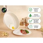 Set oale si cratite inductie 15 piese granit crem cu capac si accesorii Easy Cook and Clean JUST PERFECTO JL-779 - Casa si Bucatarie
