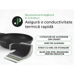 Set de oale 21 piese cu accesorii granit negru, capac silicon Easy Cook and Clean JUST PERFECTO JL722 - Casa si Bucatarie