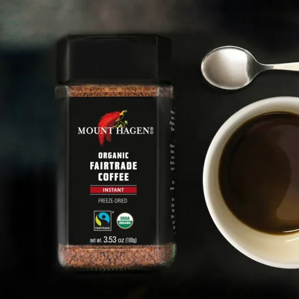Cafea instant Fair Trade arabica/rousta Bio 100 g Mount Hagen - Cafea verde proaspăt prăjită