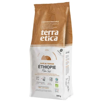 Cafea arabica boabe 100 % Moka Guji Ethiopia Fair Trade Bio 500 g Cafe Michel - Cafea verde proaspăt prăjită