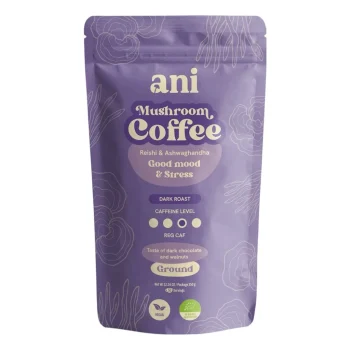 Cafea măcinată Arabica ecologică cu reishi și ashwagandha, 350 g, ANI