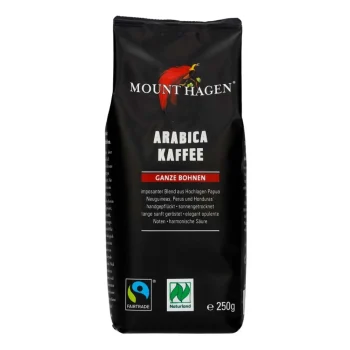 Cafea Arabica 100 % boabe de cafea din Fair Trade Bio 250 g Mount Hagen - Băuturi naturale sucuri