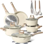 Set oale de gătit din aluminiu turnat, aspect granit bej, Just Perfecto JL-788, 15 piese, inducție