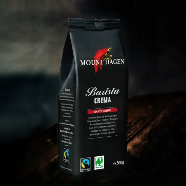 Cafea boabe Bio Arabica 100% Barista Crema, Mount Hagen, 500 g - Cafea verde proaspăt prăjită