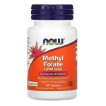 Supliment alimentar activ metabolic Quatrefolic 1000 mcg, Methyl Folate, NOW Foods, 90 tablete